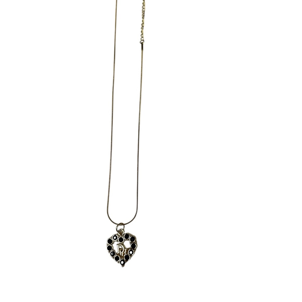 Black and Silver Filigree Heart Necklace